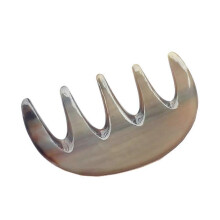 (As show, One size) Hair Comb Wide Tooth Brush Buffalo Horn Chinese Traditional Trigger Point Therapy Guasha Scraping Massage Comb