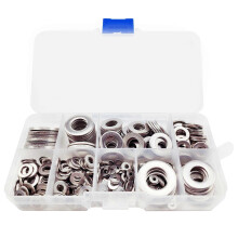 (As show, One size) Flat Washers, 9 Sizes Stainless Steel Flat And Lock Washers Assortment Set580pcs