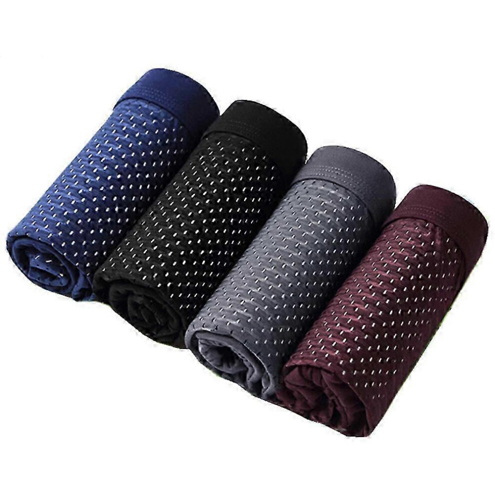 (XXL, grey) 4 PCS Bamboo Boxer Briefs, Box Hero Bamboo Boxers Shorts Men-For All-Day Comfort
