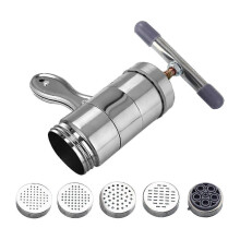 (As show, One size) Press Pasta Less Steel Hand W Noodles Ma With 5 Noodle Mould