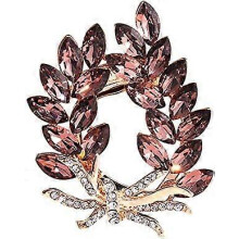 (As show, One size) Artificial Crystal Zinnia Bouquet Brooch Elegant and Sparkling Fashion Accessory for Women and Girls(Fuchsia)