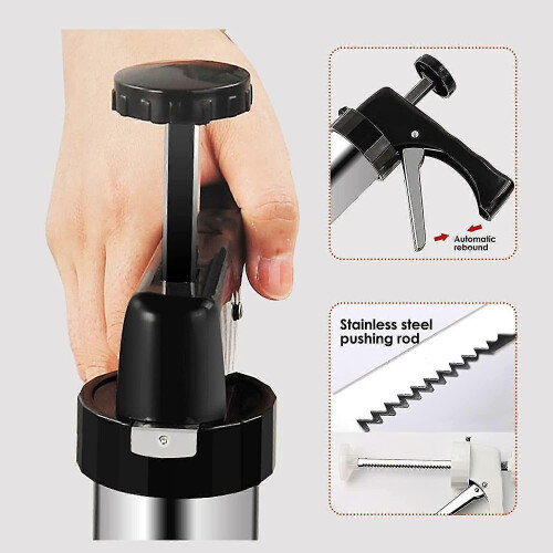 (As show, One size) Cookie Press Gun Stainless Steel  Cookie Maker Machine For Baking 2
