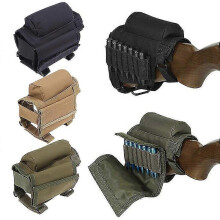 (As show, One size) Outdoor Tactical Butt Stock Rifle Shell Cheek Rest Pouch Bullet Holder1pcs
