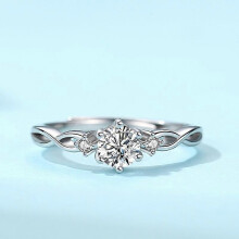 Dww-Une bague diamant Rattan Love Mosan pour femme avec une ouverture ajustable