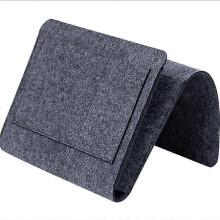 (As show, One size) Dark Grey-caddy Organizer, Felt Bedside Caddy Bedside Pocket Storage Bag With Charging Cable For Phone, Remote, Diary, Pen, Magazine, Glasses