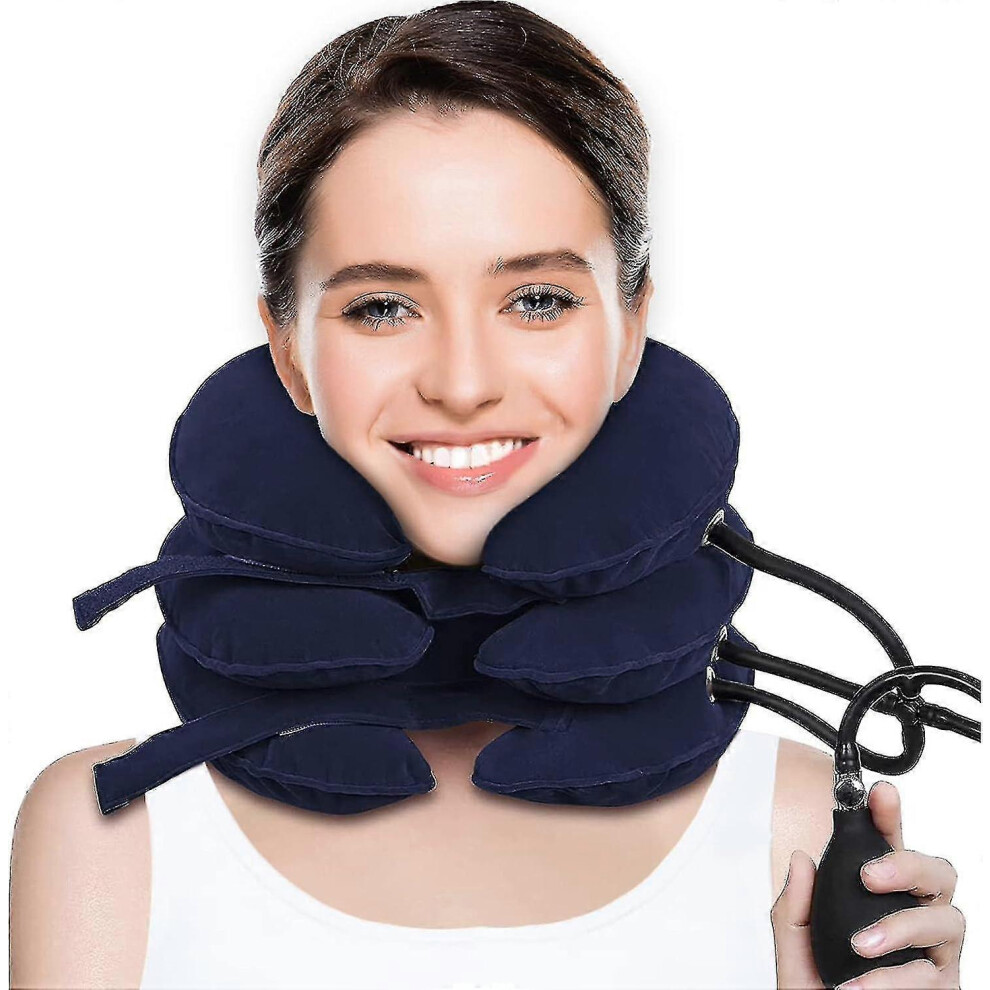 Kikidex Purple (, One Size) Crabclaw Cervical Neck Traction Device For Neck Pain Relief, Adjustable Inflatable Neck Stretcher Neck Brace, Neck Traction Pillow