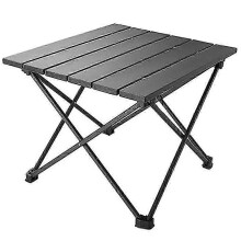 (As show, One size) Aluminum Folding Camping Table, Portable Camp Table, Camping Table for Hiking, BBQ, Fishing and Travel(Black)