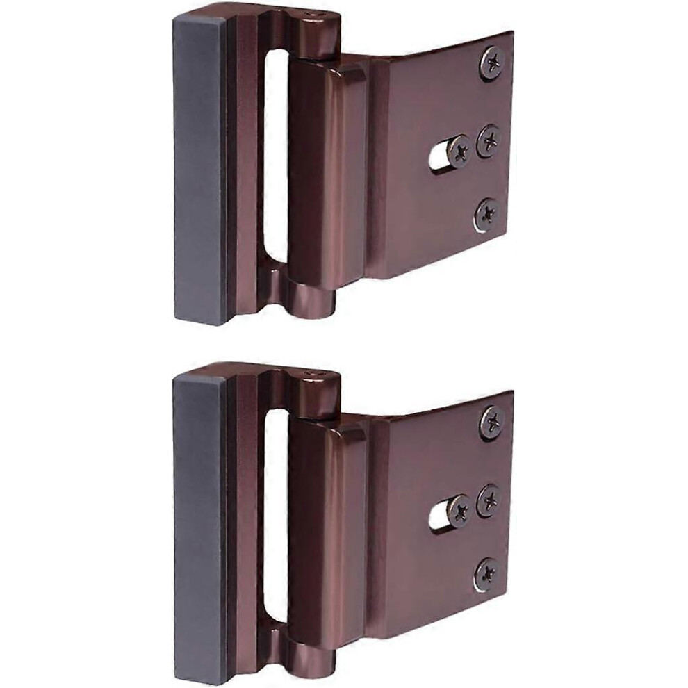 (As show, One size) 2 Pack Door Reinforcement Locks with 8 Screws, Home Security Door Lock for Toddler, Childproof Door Lock Night Lock Withstand 800