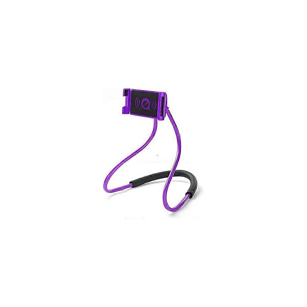 (As Show, One Size) Leisure Desktop Mobile Phone Holder Tablet Lazy General Hanging Neck Type Hanging Bracket (Purple) Purple 4632461679820