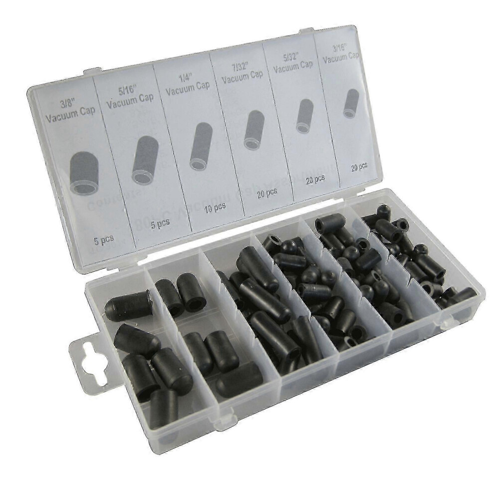 (As Show, One Size) 80Pcs Vacuum Cap Assortment Hose Caps Kit 5/32" To 3/8" 6 Sizes Fp 4631898285185