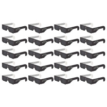 (B, One size) 20Pcs Solar Eclipse Glasses Filter Harmful Light Eyes Protection Paper Frame Glasses for Solar Eclipse Viewing ISO 12312-2 Certified