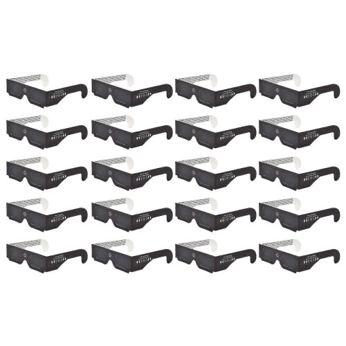 (B, One size) 20Pcs Solar Eclipse Glasses Filter Harmful Light Eyes Protection Paper Frame Glasses for Solar Eclipse Viewing ISO 12312-2 Certified