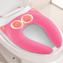 (As show, One size) Non Slip No Falling Travel Folding Portable Potty Training Seat Fits Most Toilets, 6 Large Non-slip Silicone Pad, Home Reusable with Waterproof Zipper