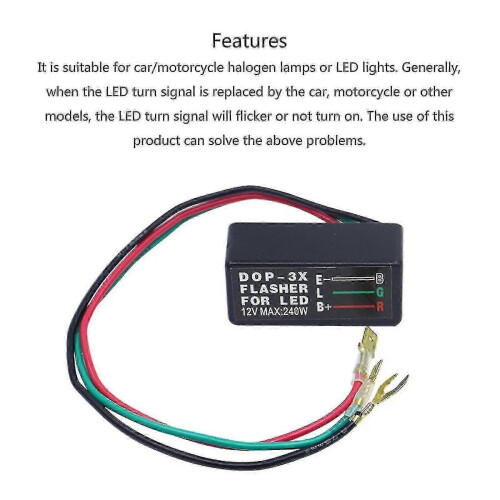 (As show, One size) Adjustable Led Flasher-relay Turn Signal Indicator Light Blinker For Motorcycle 1