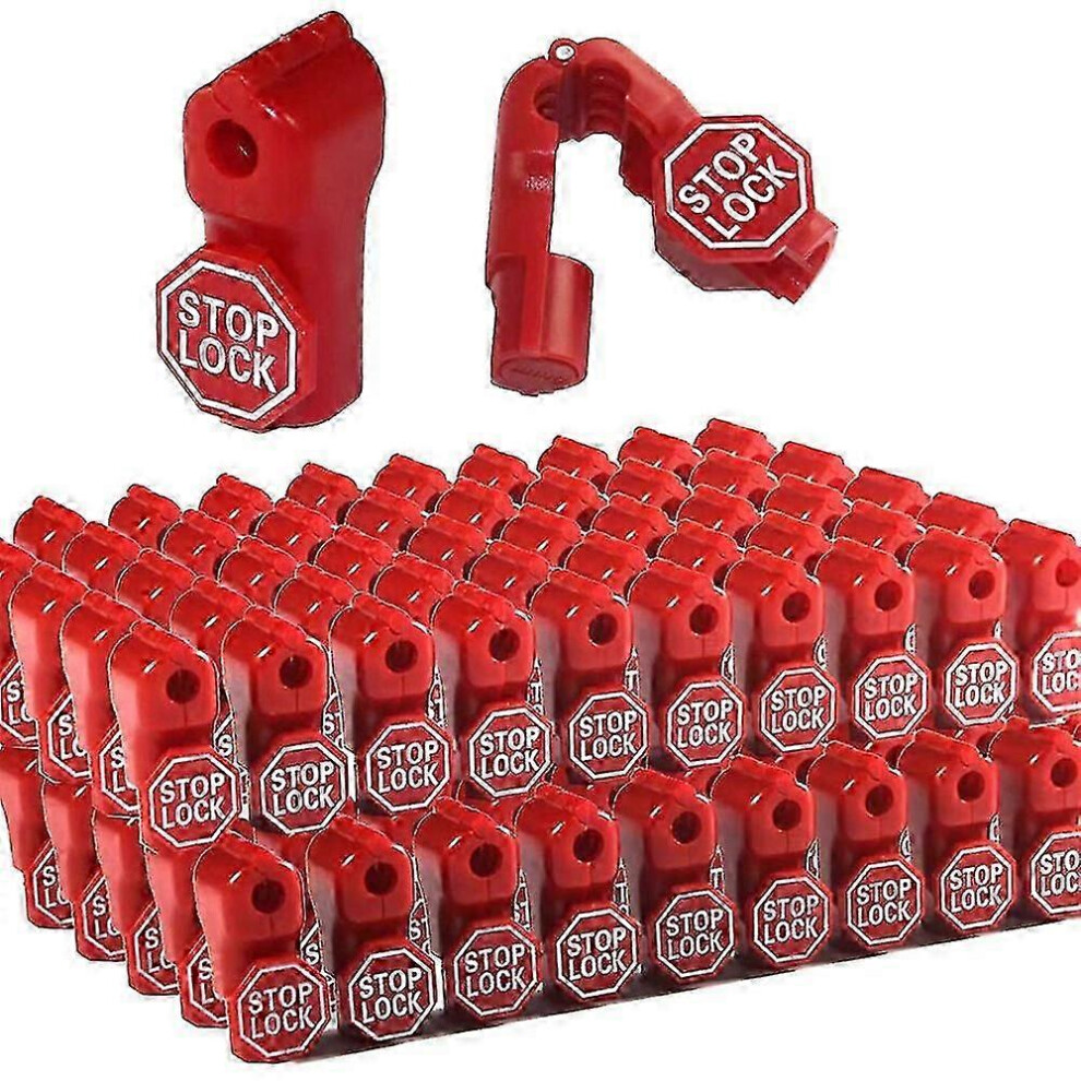 (As Show, One Size) Lock Stop Lock 100 Pieces Plastic Red Stop Lock Anti-Theft Lock Retail Pin Safety Display Lock 4633265479227