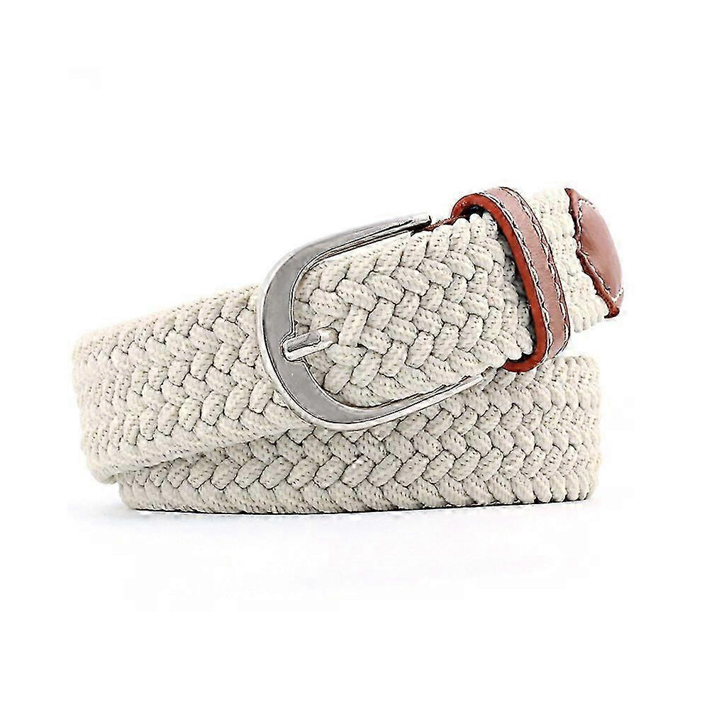 (Red, One size) Men Women Elasticated Webbing Braided Belt Trim Stretch Buckle Waistband-image-OPC-PHKKCS5-NEW