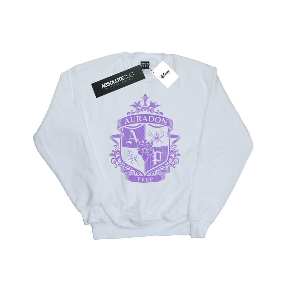 (12-13 Years, White) Disney Girls The Descendants Auradon Prep Crest Sweatshirt