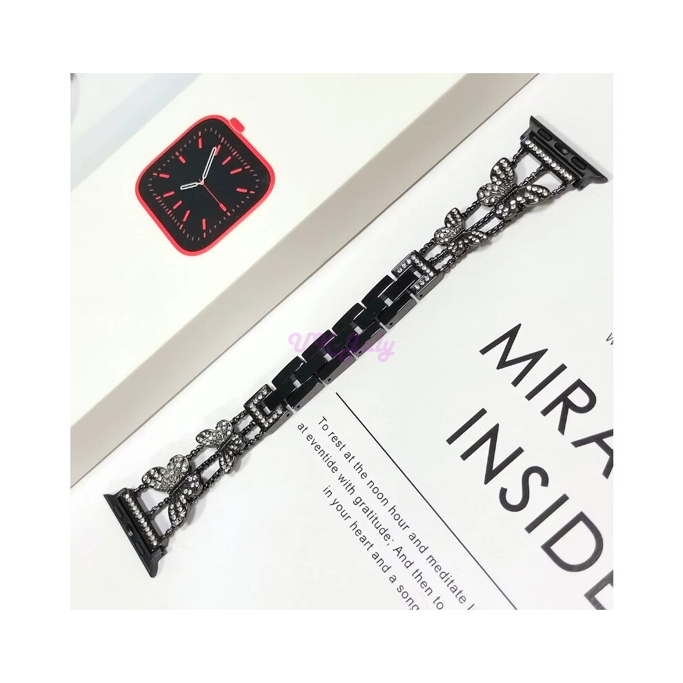 (i Watch 38/40/41MM, Black) Bling Watch Band Strap for i Watch Ultra Series 9/8/7/6 Fitbit Versa 2/3/4 22mm-image-OPC-PHKKHDX-NEW