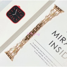 (Fitbit Versa4, Rose Gold) Bling Watch Band Strap for i Watch Ultra Series 9/8/7/6 Fitbit Versa 2/3/4 22mm