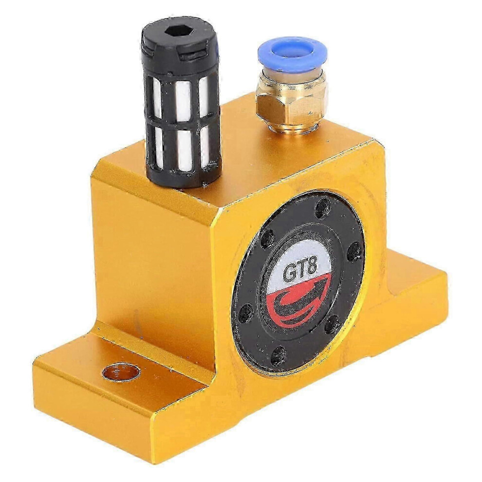 (As Show, One Size) Gt8 1/8' Pneumatic Turbine Vibrators, Silent Golden Industrial Turbine Vibrator For Hopper Golden With Free Muffler, Pneumatic 4631898286052