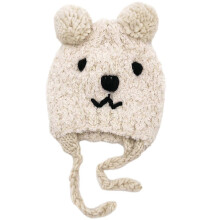 (Black, One size) Cozy Pom Pom Beanie Bear Hats for Baby Infant Toddler