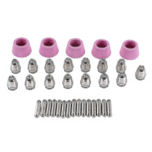(As show, One size) 35 Pcs Plasma Consumables Kit Brass Plasma Cutter Torch Consumables Kit for SG55 AG60