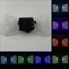 (As show, One size) Colorful Led Acrylic Bow Tie Change 7 Lighting Colors Men Bow Tie Flashing Led Bow Tie Party Luminous Bow Tie A