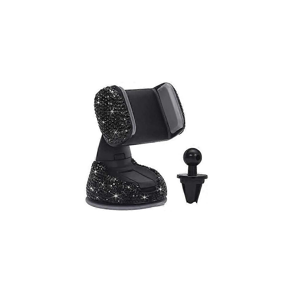 (As Show, One Size) Bling Car Phone Holder,Rhinestone Bling Crystal Car Phone Mount,With One Air Vent Base,Universal Cell Phone Holder For Dashboard,W 4632461665946