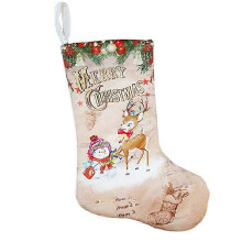(Santa Claus, One size) Merry Christmas Stocking Large Santa Elk Snowman Candy Gift Bag Sock Xmas Tree Hanging Decoration