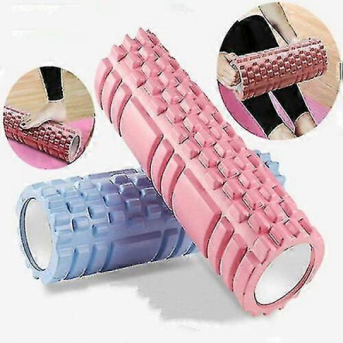 (blue)Massage Grid Foam Roller Pilates Muscle Physio Leg Back Yoga 2