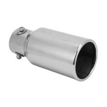 (As show, One size) Car Exhaust Tip 60x89mm Stainless Steel Silver Mirror Polished Round Universal for Automobiles