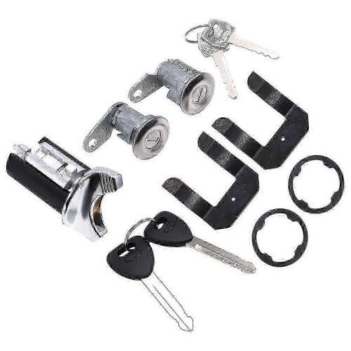 (As show, One size) Car Ignition Lock Cylinder Set Car Door Lock Cylinder for 1