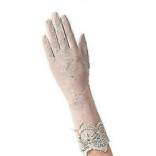 (02B Beige) Summer Women Uv Sunscreen Short Sun Gloves, Ice Silk Lace, Driving Of Thin