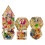 7x Polyhedral Dices Set Transparent Flower Engraved Game Dices For 4