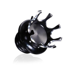 (Black silver) Motorcycle Fuel Gas Tank Cap Crown Style Oil Cover Suitable for Harley XL883 1200 X48 72 Dyna Bob 250