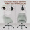 Homcom HOMCOM Vanity Chair for Desk, with Height Adjustable, Wheels, Grey 4