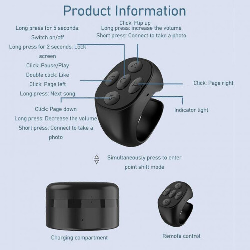 Bluetooth Remote Control Ring Mobile Phone Bluetooth Remote Ring Control for Iphone for Android 2