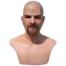 Old Man Mask - Realistic Halloween Latex Human Wrinkle Face Mask Type 11