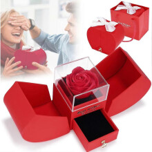 Rose Jewelry Gift Box for Mother,Preserved Rose,Forever Red Rose Jewelry Gift Box,Never Wilted Roses Eternal Flower for Lover,Gift for Mother on Mothe