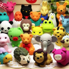 60Pcs Animal Erasers Desk Pets for Kids Animal Pencil Erasers Bulk Puzzle Erasers Toys Gifts for Classroom Prizes,Game Reward,Treasure Box,Easter Egg