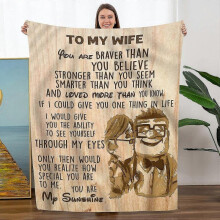 To My Wife Throw Blanket From Husband Christmas Birthday Personalization Gift Soft Bed Flannel Blanket .