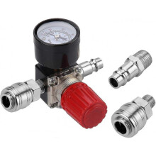 Air Pressure Regulator Three Way Valve 175psi 12bar 1/4 Inch Air Pressure Gauge Regulator for Compressor (new 3 Way Valve)