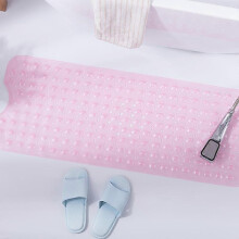 Bath Tub Shower Mat 40 x 16 Inch Non-Slip and Extra Large, Bathtub Mat with Suction Cups, Machine Washable Bathroom Mats with Drain Holes, Light Pink