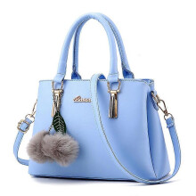 Women Top-Handle Bag Shoulder Bag Pom Pom Decoration Ladies Tote Bag Messenger Bag Travel Waterproof PU Leather -6