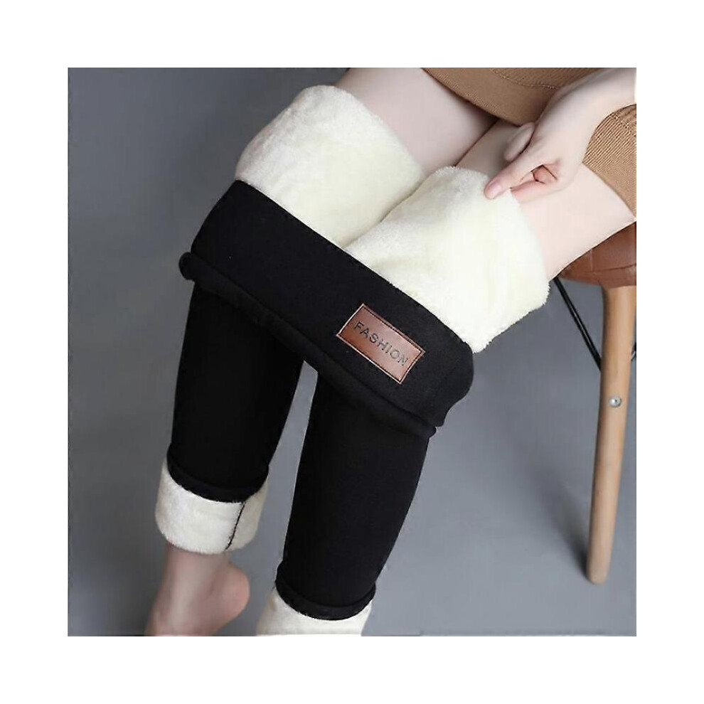 (L)Winter Sherpa Fleece Lined Leggings For Women, High Waist Stretchy Thick Cashmere Leggings Plush Warm Thermal