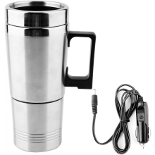 12V Electric Car Kettle Stainless Steel For Hot Water Tea Coffee Milk Heating Cup/Mug for Travelling Trip For All Cars Silver