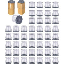 48 Pack Chair Leg Floor Protectors, Thicken Rubber Chair Feet Caps, Protect Furniture Wood Floors from Scratching and Reduce Noise