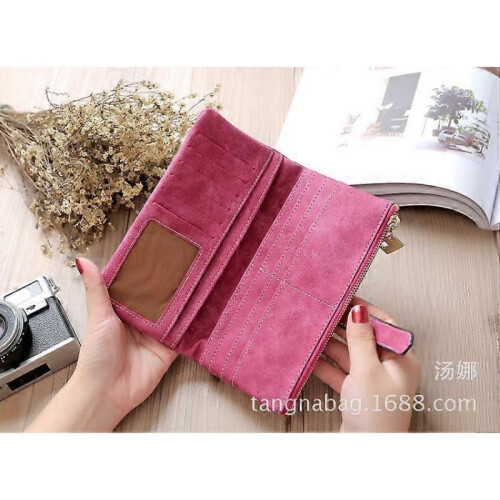 Genuine Leather Women's Wallets,Multi-Function Slim Bifold Zipper Clutch Purse,Large Capacity Card Holder -3 2