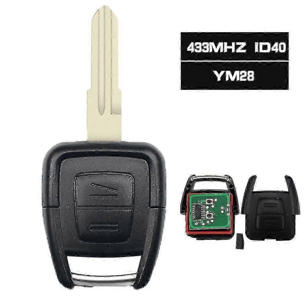 (As Show, One Size) 2024 433.92Mhz Id40 Chip Remote Control Car Key 2 Button Fob For Opel Zafira Astra A / G Bosch Ts Astra 1999-2005 4632480825260