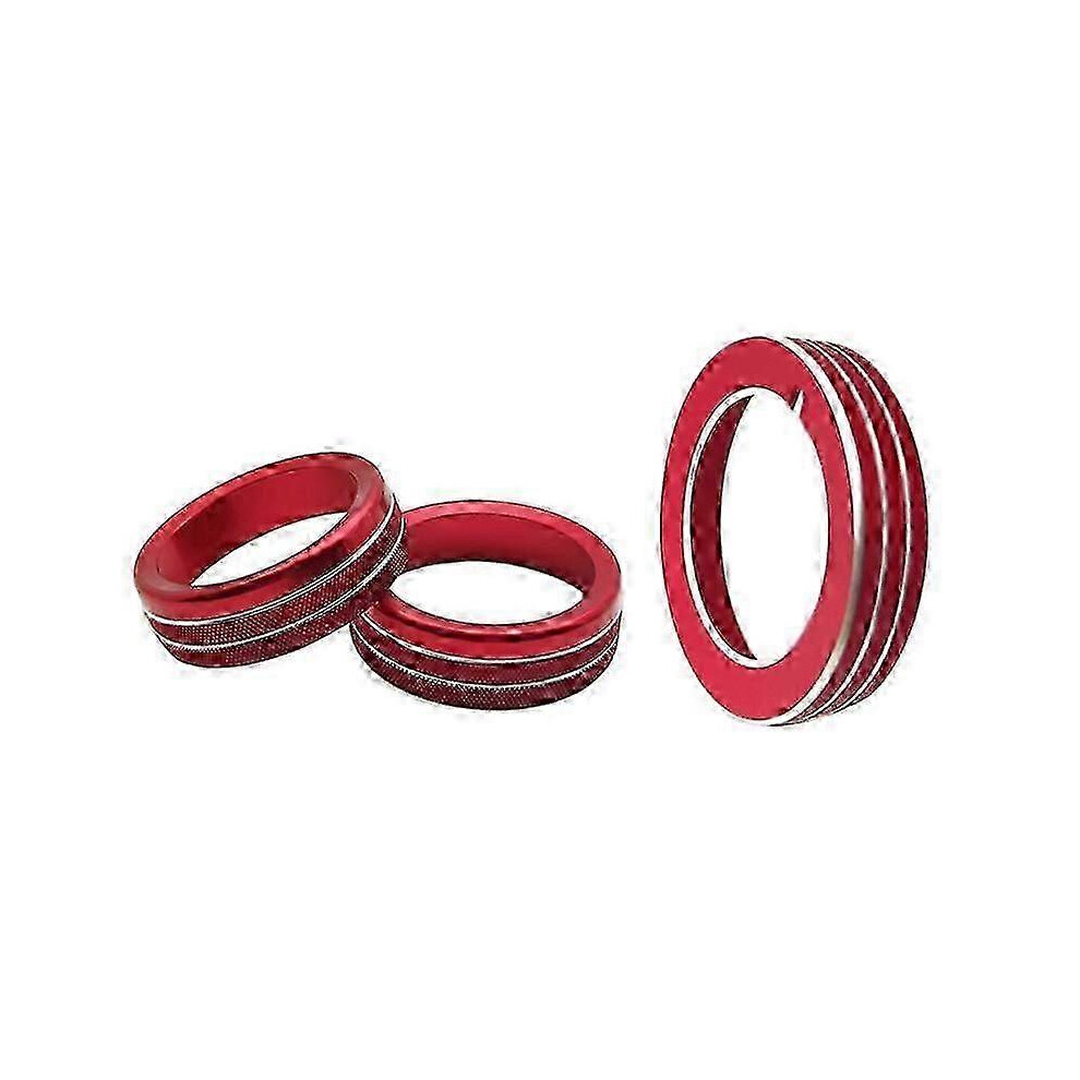 (As show, One size) Center Console Audio Headlight Knob Decorative Ring Interior Knob Ring Auto Accessories for 15-20 Red-image-OPC-PHKKRYD-NEW
